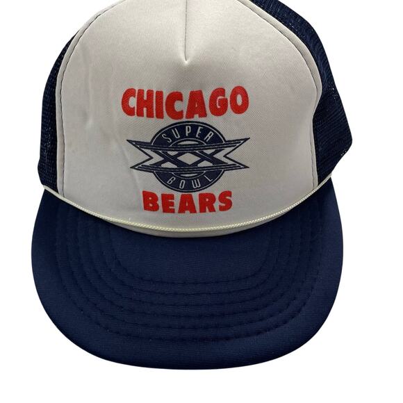 VTG 80s Chicago Bears Superbowl XX Trucker Hat OSFA - Picture 1 of 6